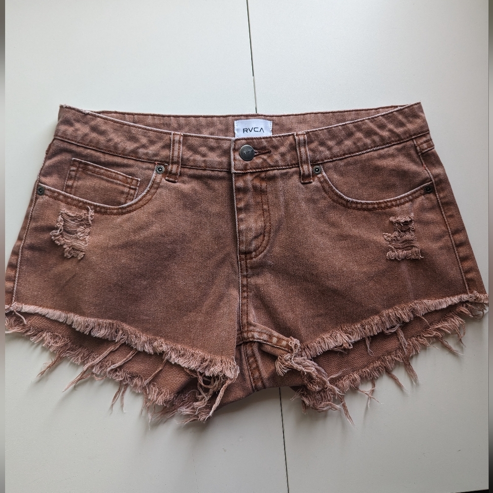 RVCA Rust Color Denim Shorts size 28